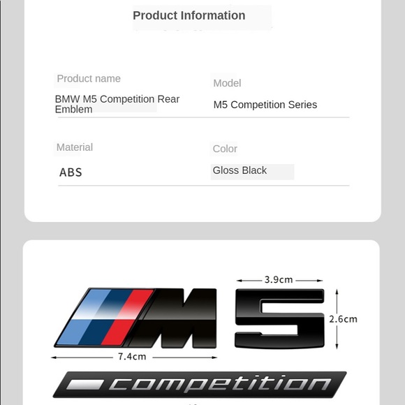 Genuine BMW M5 Rear/Trunk Emblem/Badge Competition - Picture 4 of 8